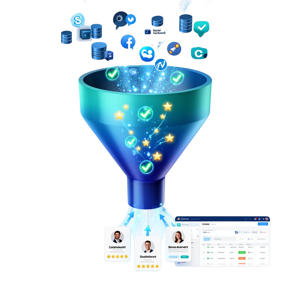 Agentic prospecting pipeline illustration